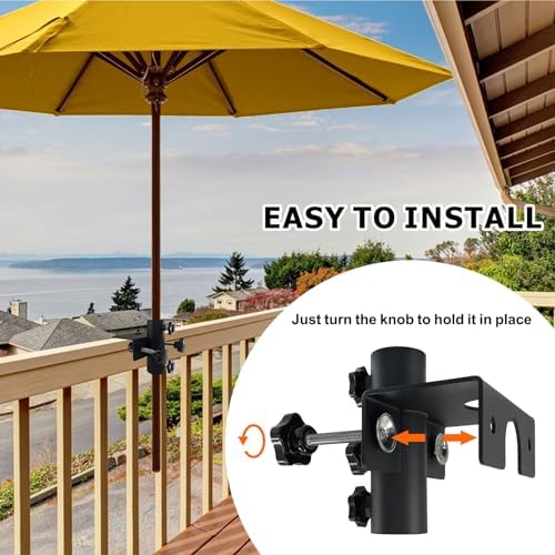 Patio Umbrella Clamp Clip Umbrella Stand Holder, Outdoor Umbrella Mount for Chair, Fence Post, Railing, Bleachers - Image 3