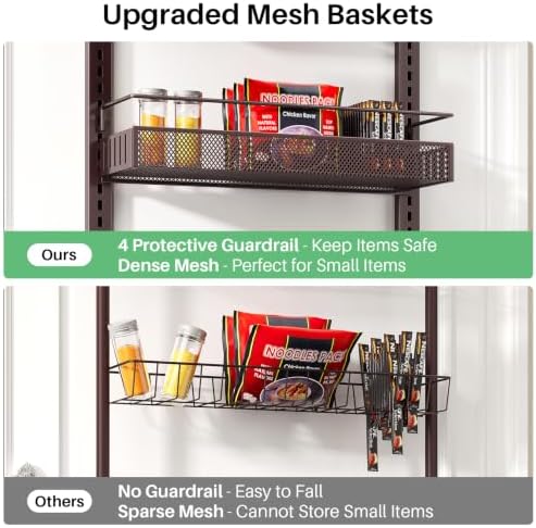 SNTD 8 Tiers Over the Door Organizer, 17" W x 6" D x 69" H, Bronze - Image 5