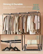 SONGMICS Portable Closet with Cover, 4 Hanging Rods and Shelves - Image 3