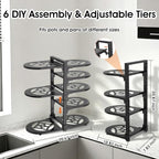 Adjustable Pots & Pans Organizer for Cabinet: 8-Tier Heavy Duty Pan Rack - Image 2