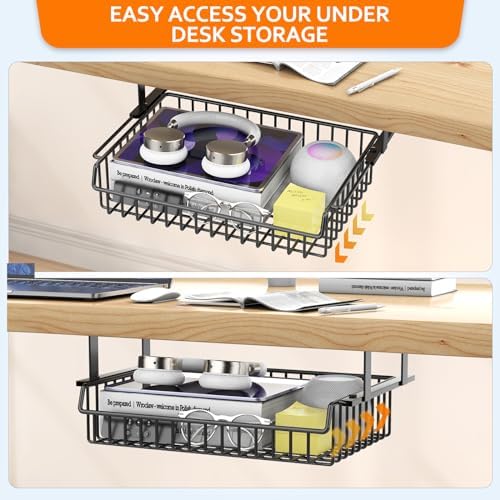 ENONCI Under Desk Drawer Slide Out No Drill Metal Storage Cabinet - Image 5
