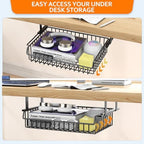 ENONCI Under Desk Drawer Slide Out No Drill Metal Storage Cabinet - Image 5
