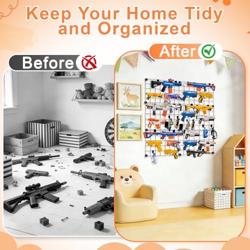 Wall Mount Toy Gun Storage Organizer,Organizer for Toy Gun with Bag - Image 5