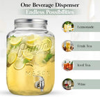 2 PACK-2 GALLON Drink Dispensers for Parties, Drink Dispensers for Parties, Original Mason Beverage Dispensers with Stand, Glass Water Jug Dispenser, 100% Leakproof Spigot - Image 7