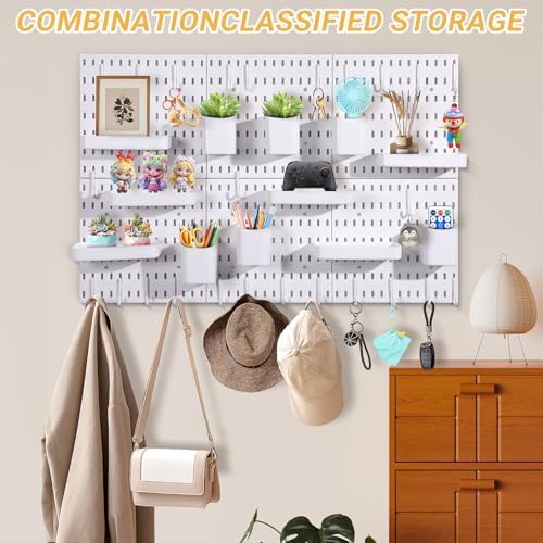 48 PCS Pegboard Wall Organizer Kit, 6 Panels with 42 Hooks and Baskets - Image 7