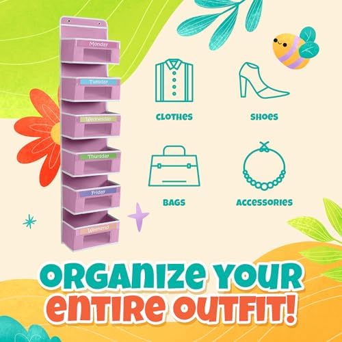 Weekly Clothes Organizer for Kids, Monday through Friday Clothing, 6 Shelf - Image 6