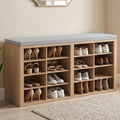Shoe Rack Bench, Shoe Storage Bench with Cushion, Shoe Organizer 16 Cubbies for Entryway Hallway Bedroom Living Room, Holds Up to 400lbs by AraSyleon