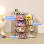FABROK Clear Hair Accessory Organizer Box with 4 Drawers, Plastic - Image 5