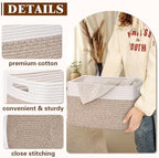 Storage Baskets for Organizing, 4 Pack Baskets for Shelves, Decorative Storage Bins for Shelves, Cotton Rope Storage Basket with Handles, Woven Basket for Storage, 13''Lx8.7''Wx7.9''H, White & Brown - Image 5