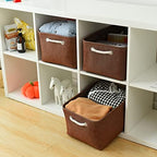 TheWarmHome Decorative Basket Rectangular Fabric Storage Bin Organizer Basket with Handles for Clothes Storage (Brown,Large-3Pack,15.7L*11.8W*8.3H) - Image 6