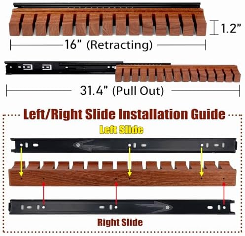 Walnut 14 Belts Organizer with Sliding System - Image 2