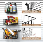 35PCS Slatwall Accessories Set, 4 Ventilated Wire Baskets & 31 Heavy Duty Hooks for Garage Shop Storage - Image 6