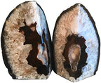 Agate Geode Bookends Heavy Duty Natural Crystal Stone Book Holders Decor - Image 2