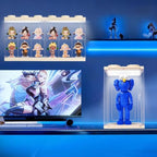 Wall-Mounted White Acrylic Display Case with White LED Light, 12-Grid Clear Showcase Shelf, No-Assembly Dustproof Organizer for Mini Figures, Collectibles - Image 2