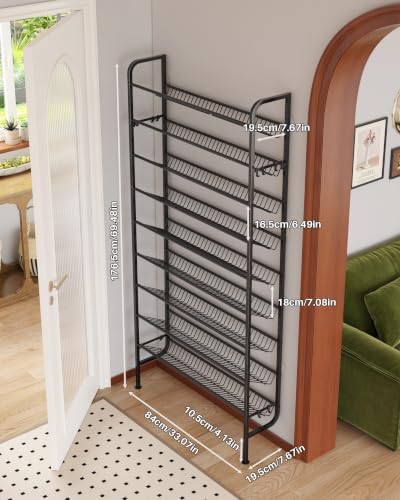 9-Tier Freestanding Shoe Rack, Metal Shoe Shelf Holds 36 Pairs - Image 2