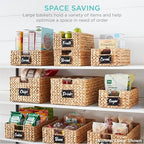 Best Choice Products Set of 4 16x12in Large Water Hyacinth Pantry Baskets, Woven Organizers w/Chalkboard Label, Chalk Marker - Black - Image 4