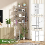Ekisemio Over the Toilet Storage Cabinet, Metal 4 Tier Bathroom Shelves Over Toilet, Bathroom Oragnizer with 4 Hooks and Paper Holder, Chrome - Image 5