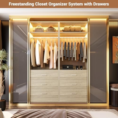 Besiost Closet Systems with 12 Wood Drawers, Closet System Set of 4 - Image 3
