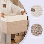 OIAHOMY 2 PACK Tall Storage baskets 42L Blanket Basket Living Room Brown - Image 3