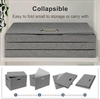 Graciadeco Large 17" 36 Quart Collapsible Stackable Storage Bins with Lids, 5 Packs Gray Foldable Fabric Closet Storage Boxes with Lids, Heavy-duty Linen Cube Baskets(17 x 12 x 11) - Image 5