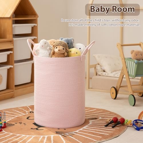 OIAHOMY 100L Nursery Hamper Laundry Basket Laundry Hamper Pink - Image 3