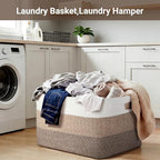 Extra Large Laundry Basket, 25"x16"x16" Rectangle Woven Basket - Image 7