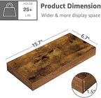 QEEIG Floating Shelves for Wall Small Shelf (Brown, Set of 4, 15.7" x 6.7") - Image 3
