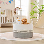 KAKAMAY Large Blanket Basket with Handles, Storage Basket for Living Room - Image 6
