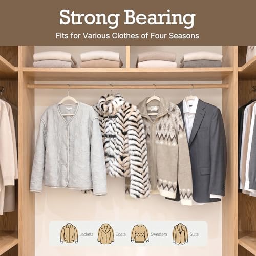 HOUSE DAY Ivory Velvet Hangers 60 Pack, Premium Non Slip Clothes Hanger - Image 2