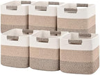 11 Inch Storage Cubes, 6 Pack Cube Storage Bins for Organizing, Cotton Rope Woven Baskets for Shelves, Bathroom, Kids Room, Closets, Baby Nursery by Degeyoyo