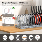 Housolution Pot and Pan Lid Organizer Holder Storage Rack, Grey - Image 2