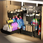Sevenblue 3-Pack 2-Tier L-Shaped Under Sink Organizers with Sliding Drawers by Sevenblue