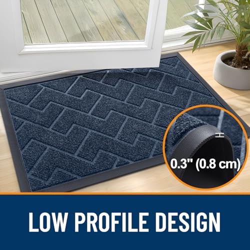 OLANLY Front Door Mat Outside 47x32, All-Season Absorbent Rubber Doormat - Image 4