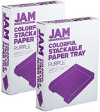JAM PAPER Stackable Paper Trays - Purple - Desktop Document, Letter, & File Organizer Tray - 2/Pack - Image 5