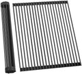Ohuhu Sink Drying Rack, 20.5" W x 16.1" L Over Sink Roll-Up Dish Drainer - Rolling Foldable Accessories Heat-Resistant Mat Anti-Slip Silicone Coated Multipurpose for Kitchen Counter by Ohuhu