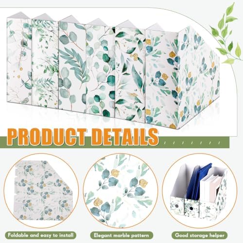PerKoop 12 Pcs Decorative Magazine File Holders Foldable, Eucalyptus Leaves - Image 4