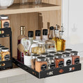 BOIVSHI 1 Tier Pull Out Spice Rack, 10.5" Wx10.5 Wx2.8 H by BOIVSHI