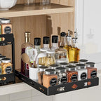 BOIVSHI 1 Tier Pull Out Spice Rack, 10.5" Wx10.5 Wx2.8 H by BOIVSHI