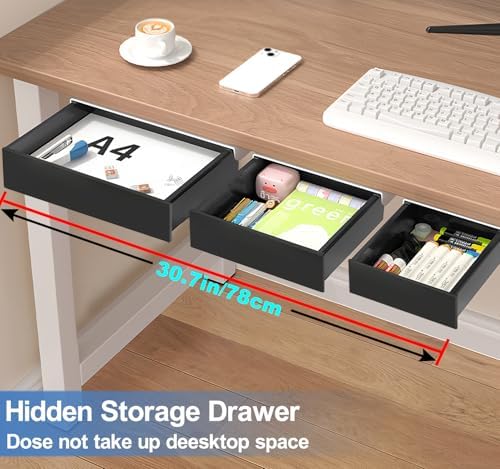SVNNELP Under Desk Table Drawer Storage Organizer,3 Pack Large & Medium & Small Slide Out Desk Drawers - Hidden Desktop Organizer,Adhesive Storage Pencil Tray Under Table(BLACK/LMS) - Image 3