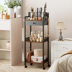 Bathroom Stand, Makeup Cart with Drawer for Cosmetic and Skincare - Image 2