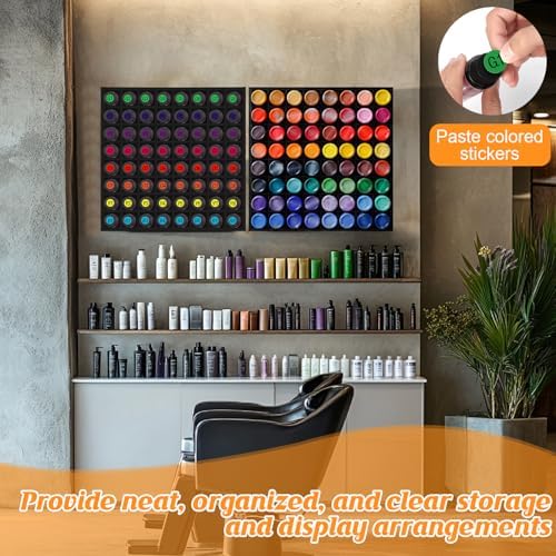 2 Pack of 128 Grids Black Hair Color Organizer for 2oz Shades EQ Wall Mounted Hair Color Rack Stackable Hair Dye Holder Paint Bottle Rack Stand for Salon Decor Lumishine Warhammer Use(2, Black) - Image 5