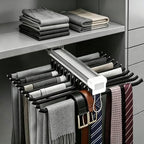 Pull Out Closet Valet Rods, Slide Out Steel Pants Rack Sliding Trouser Rack - Image 6