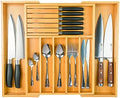 Wencrfat Silverware Drawer Organizer with Removable Knife Block and Dividers, Expandable Bamboo Kitchen Drawer Organizer, Flatware Utensil Cutlery Organizer for Drawer 8 Compartments by WenCraft