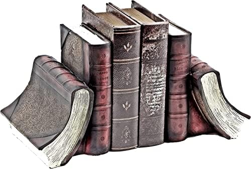 Bellaa Decorative Bookends Vintage Books Ends Retro Old World Farmhouse Country Cottage Bookshelf Library Home Decor 7 inch Antiques 23509 - Image 6