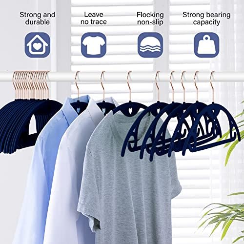 Velvet Hangers Felt Clothes Hangers 50 Pack Blue - Image 2
