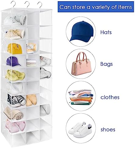 Libeder 30 Section Hanging Shoe Organizer & Storage for Closet, White - Image 4
