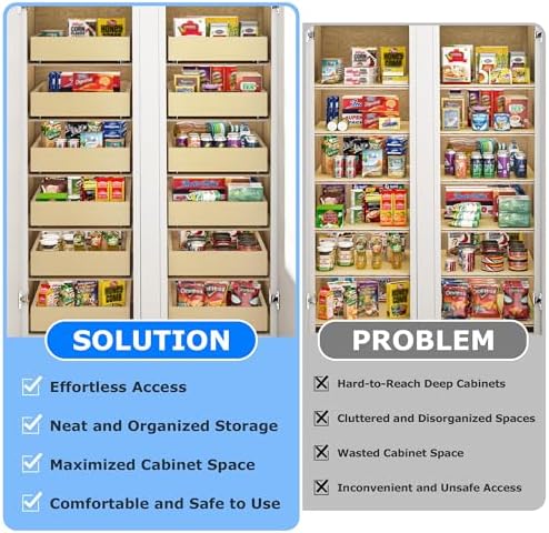 WelFurGeer Soft Close Pull Out Cabinet Organizer, 29" W x 22" D Pull Out Drawer for Cabinets, Cabinet Roll Out Drawers, Slide Out Drawers, Durable Pullout Drawer for Home & Kitchen Organization - Image 4
