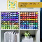 Krafetto 64 Grids Craft Paint Storage Organizer, Wall-mountable Paints Holder, Stackable Paint Bottle Rack Stand for 2oz Acrylic Craft Paints - Image 5