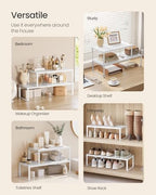 SONGMICS Spice Rack, Expandable Kitchen Countertop Shelf, Steel, Set of 2 - Image 5