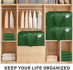 12 Pack-Extra Large Heavy Duty Moving Bags - Waterproof Storage Totes with Handles & Zippers, Foldable for College Dorm, Storage (olive green) - Image 5